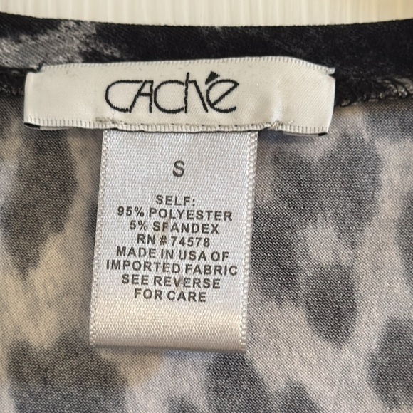 Caché Vintage Gray & Black Leopard Embellished Top - Picture 11 of 11